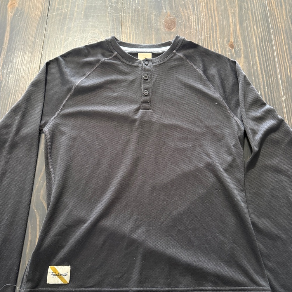 Tracksmith Black Long Sleeve Henley